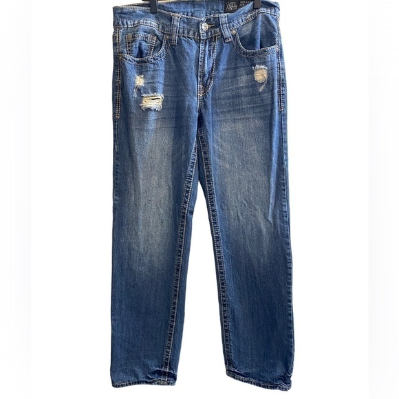 𝅺tk Axel Relaxed Straight Distressed Size 32X34 Jeans - Picture 1 of 7